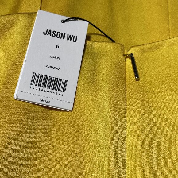 Jason Wu Dress Womens 6 Yellow Lemon Sleeveless‎ Maxi Fit Flare Formal Elegant - Picture 10 of 16